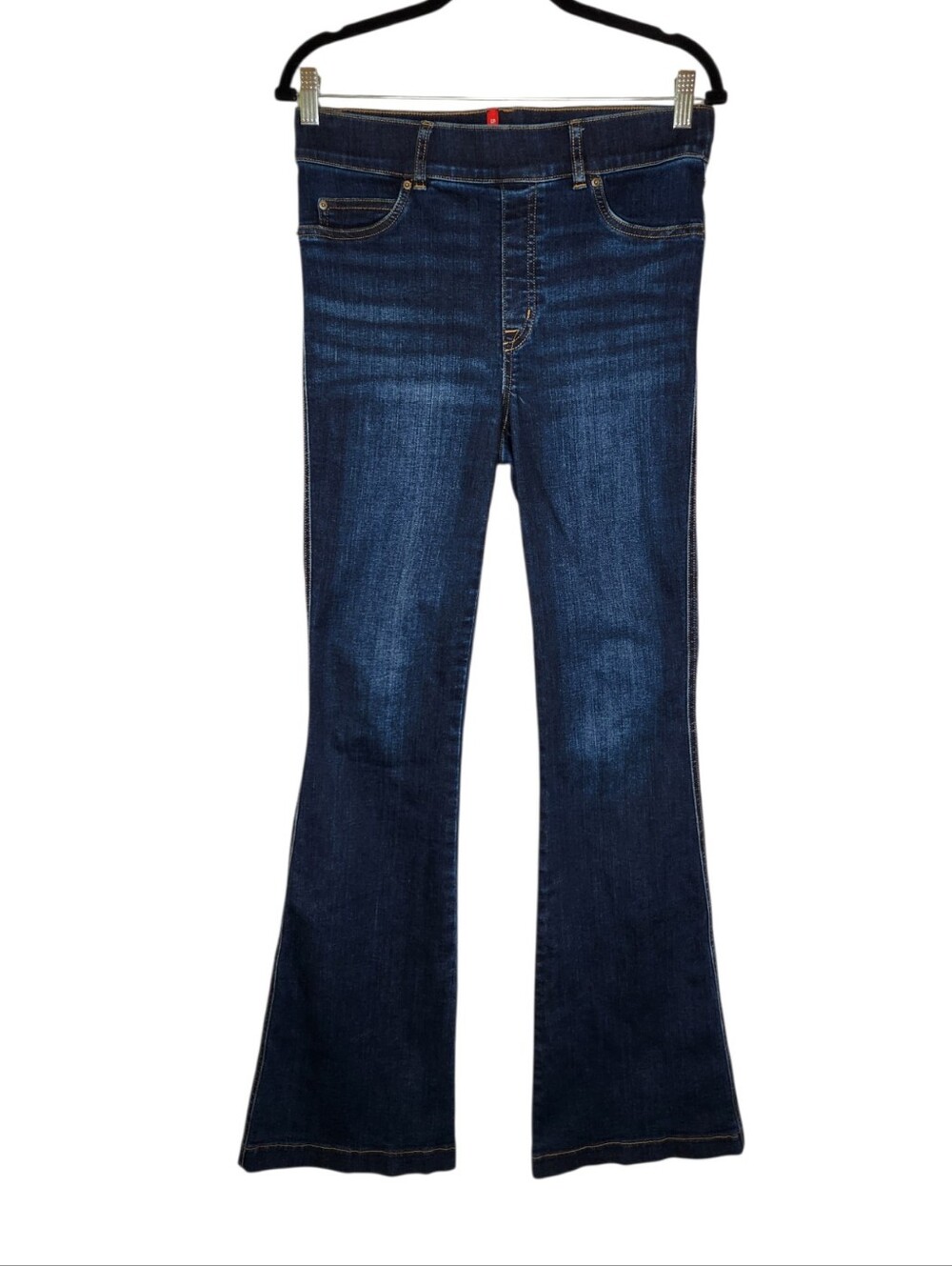 Spanx Pull On Denim Flare Jeans Size Medium 33" Inseam